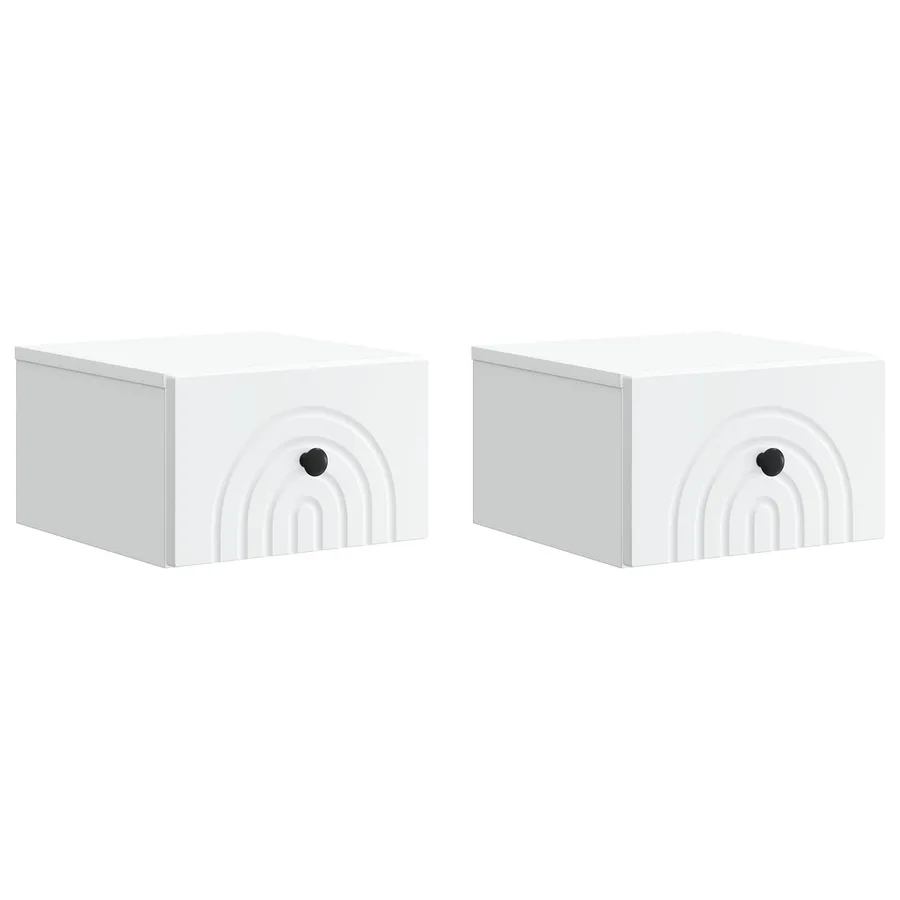 Cabinet de chevet mural 2 pcs Blanc 33 x 34,5 x 20 cm - 2