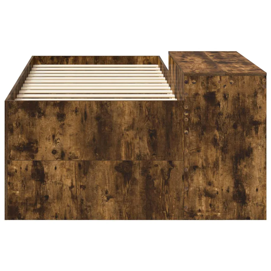 Lit haut pour enfants avec bureau Chêne fumé 75 x 190 cm - 4