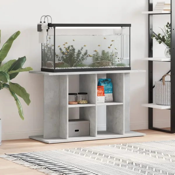 Support d'aquarium en béton gris 100 x 40 x 60 cm Bois d'ingénierie
