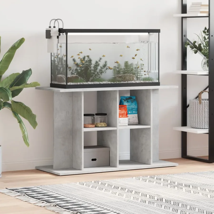 Support d'aquarium en béton gris 100 x 40 x 60 cm Bois d'ingénierie
