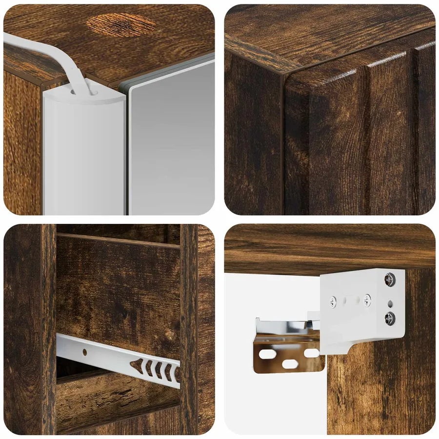 Ensemble d'armoire de salle de bain 5 pcs Chêne fumé - 10