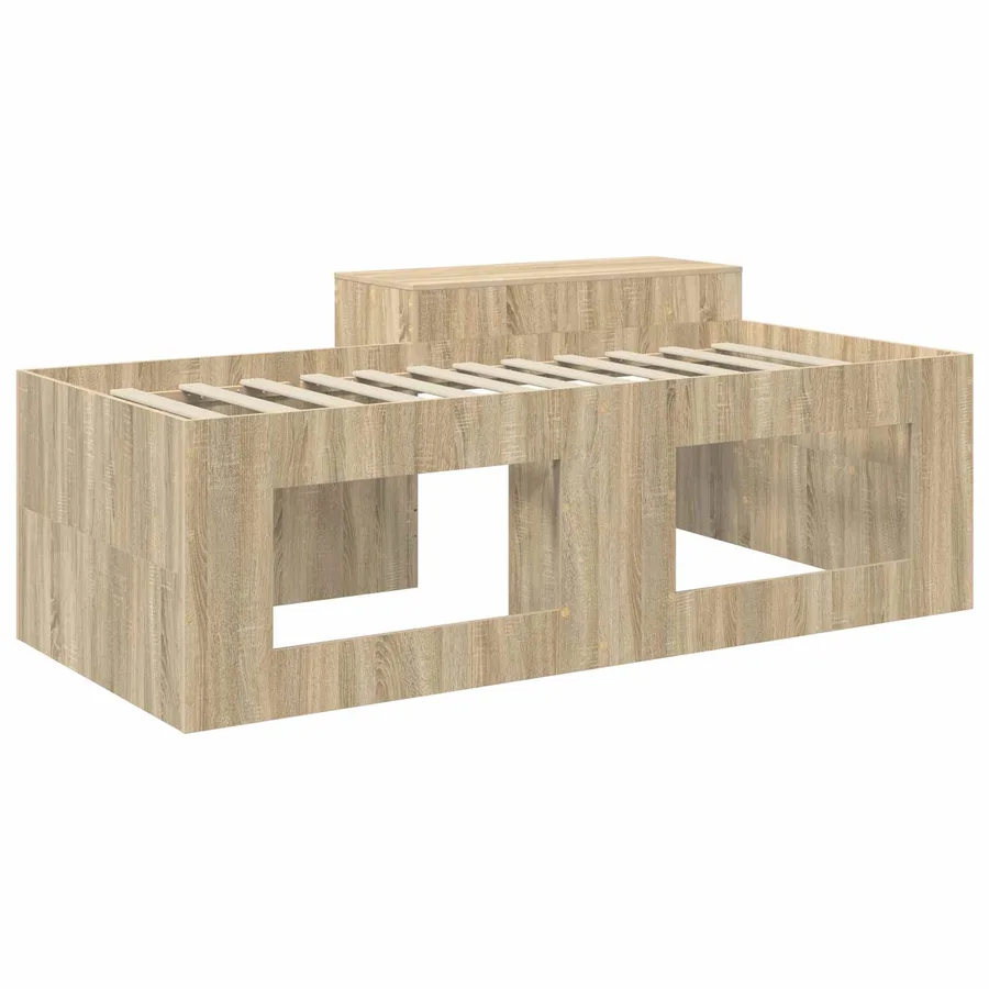 Lit haut pour enfants avec bureau Chêne Sonoma 75 x 190 cm - 5
