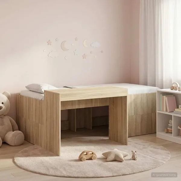 Lit haut pour enfants avec bureau Chêne Sonoma 80 x 200 cm