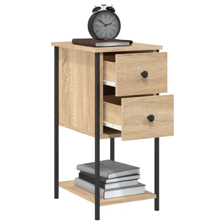 Table de chevet chêne sonoma 32x42x70 cm bois d'ingénierie - 4