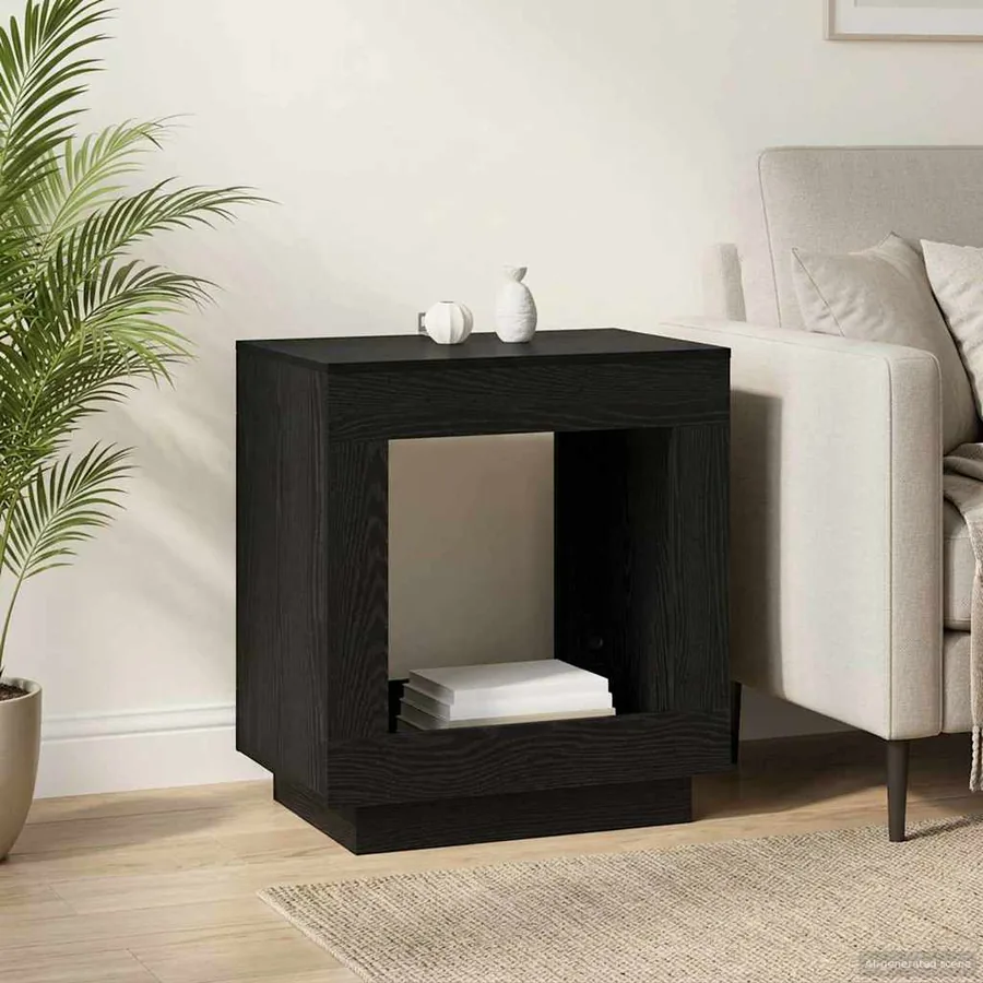 Table d'appoint Chêne noir 60 x 40 x 65 cm Bois d'ingénierie