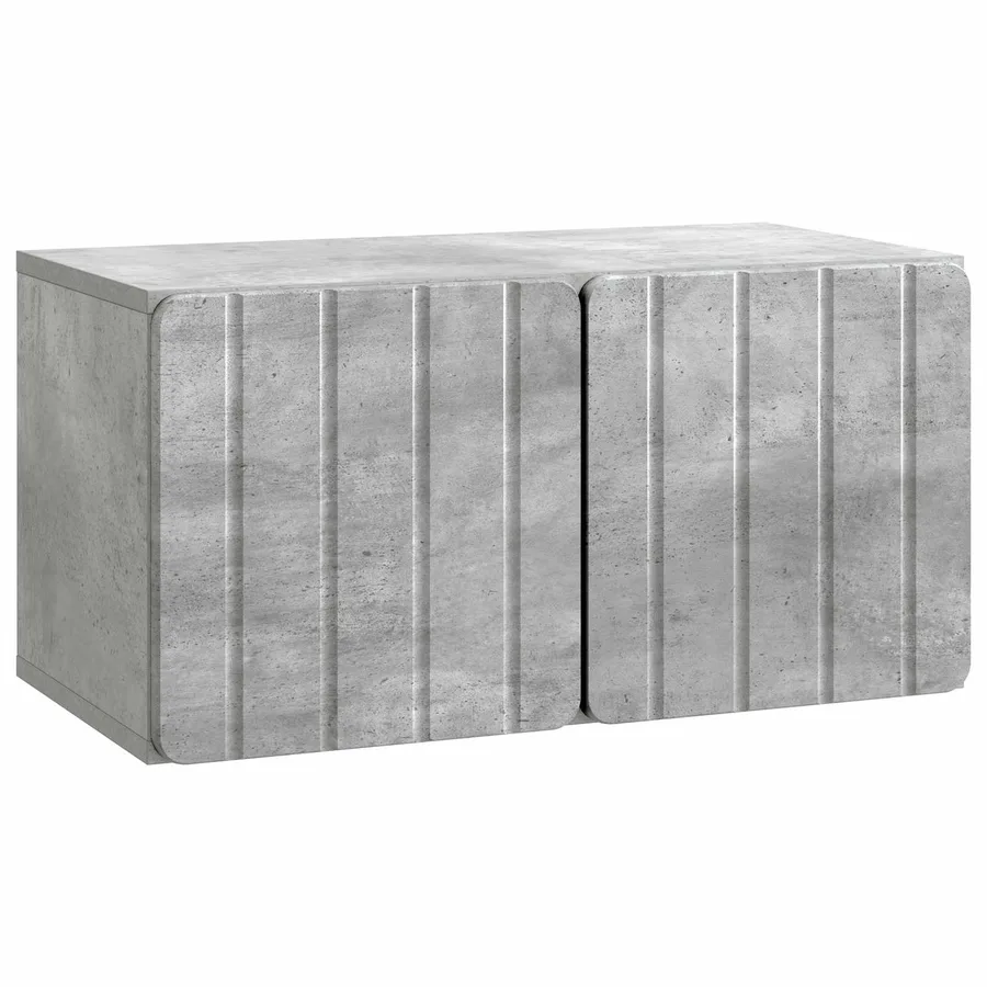 Meuble TV mural 59,5 x 31 x 30 cm Gris béton Bois d'ingénierie - 2