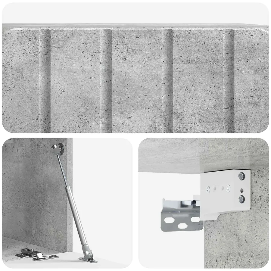 Meuble TV mural 59,5 x 31 x 30 cm Gris béton Bois d'ingénierie - 9