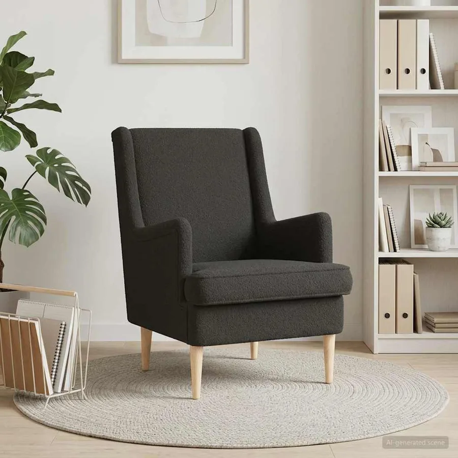Fauteuil Noir Tissu - 3