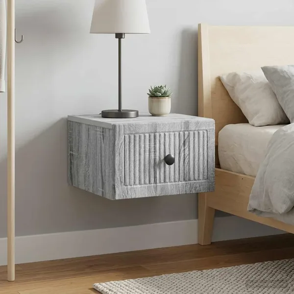 Cabinet de chevet mural 2 pcs Sonoma gris 33 x 34,5 x 20 cm