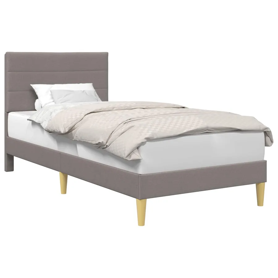 Cadre de lit avec tête de lit Taupe 90 x 200 cm Tissu - 2