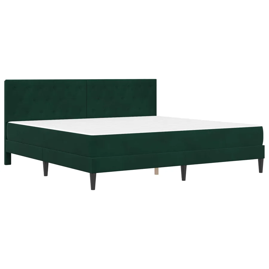 Cadre de lit avec matelas Vert foncé 180 x 200 cm Velours - 3