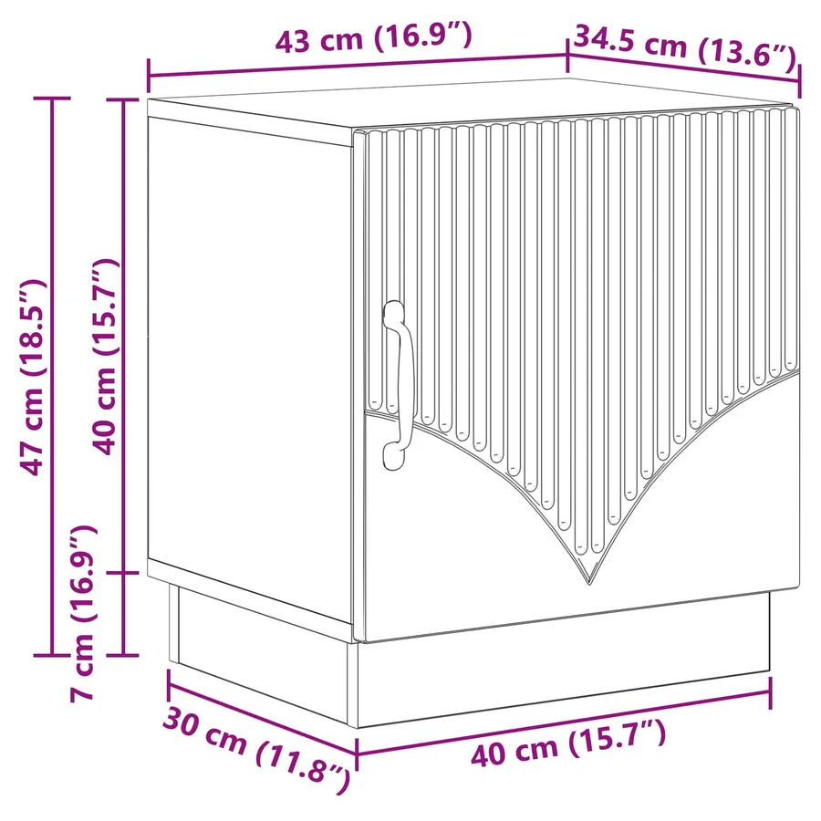 Table de chevet 2 pcs Chêne Sonoma 43 x 34,5 x 47 cm - 12