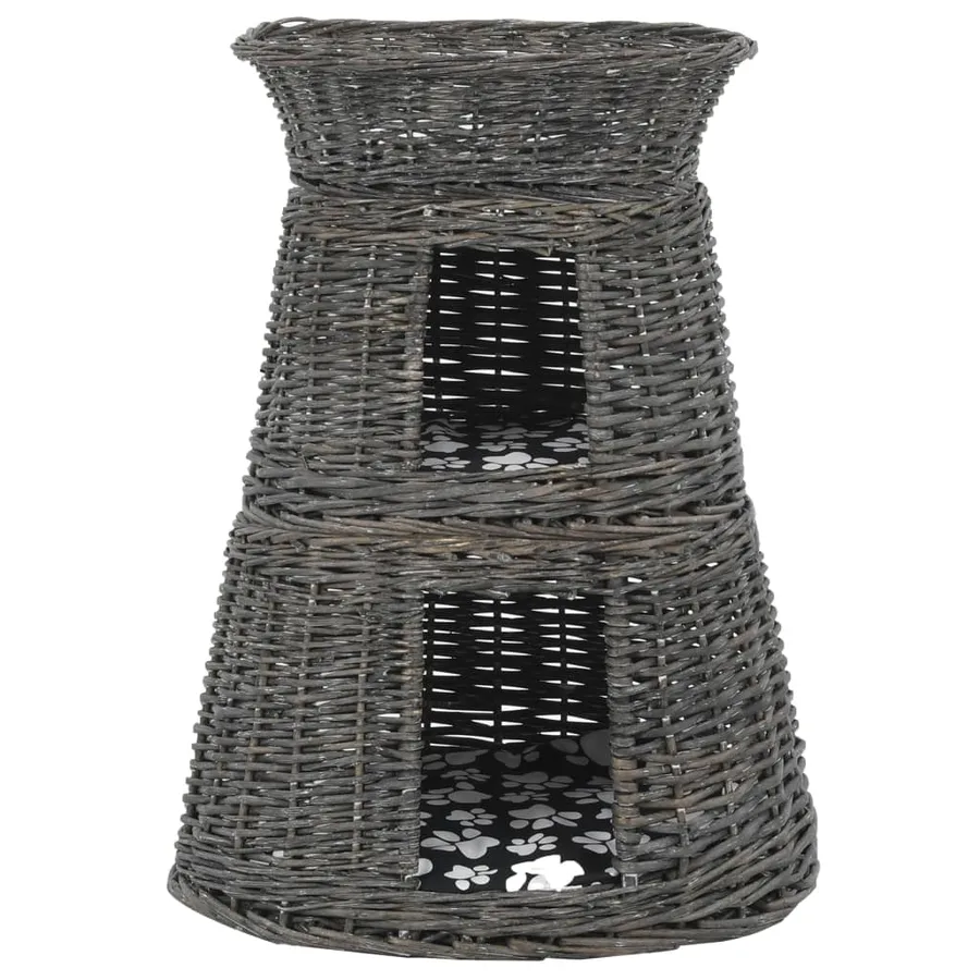 Jeu de panier pour chats 3 pcs avec coussins Gris 47x34x60 cm - 3