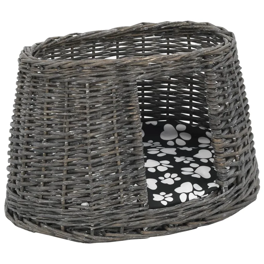 Jeu de panier pour chats 3 pcs avec coussins Gris 47x34x60 cm - 9