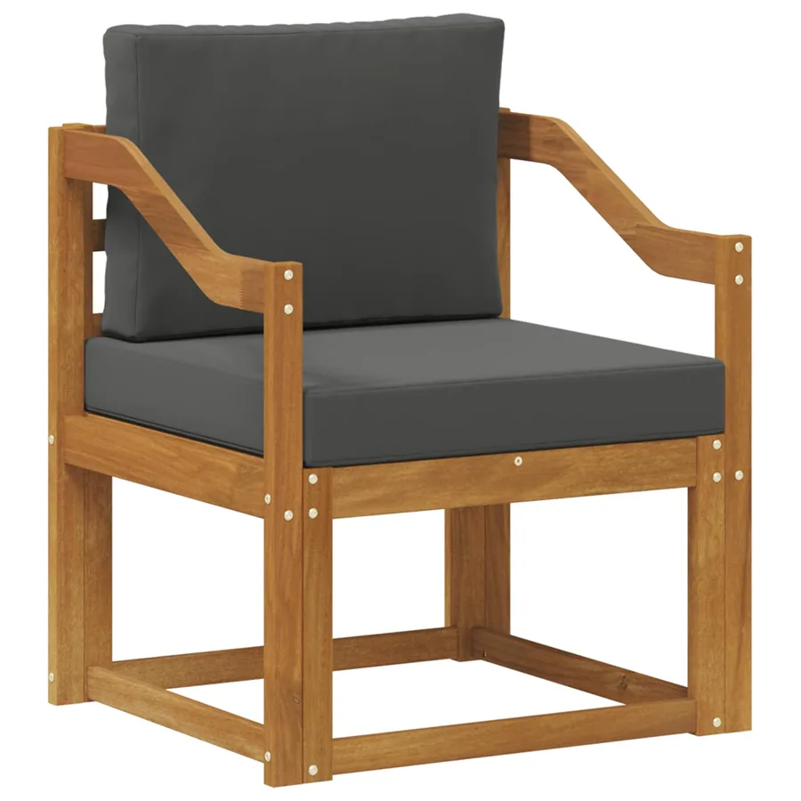 Canapé d’extérieur Bois d'acacia massif et polyester Naturel - 2