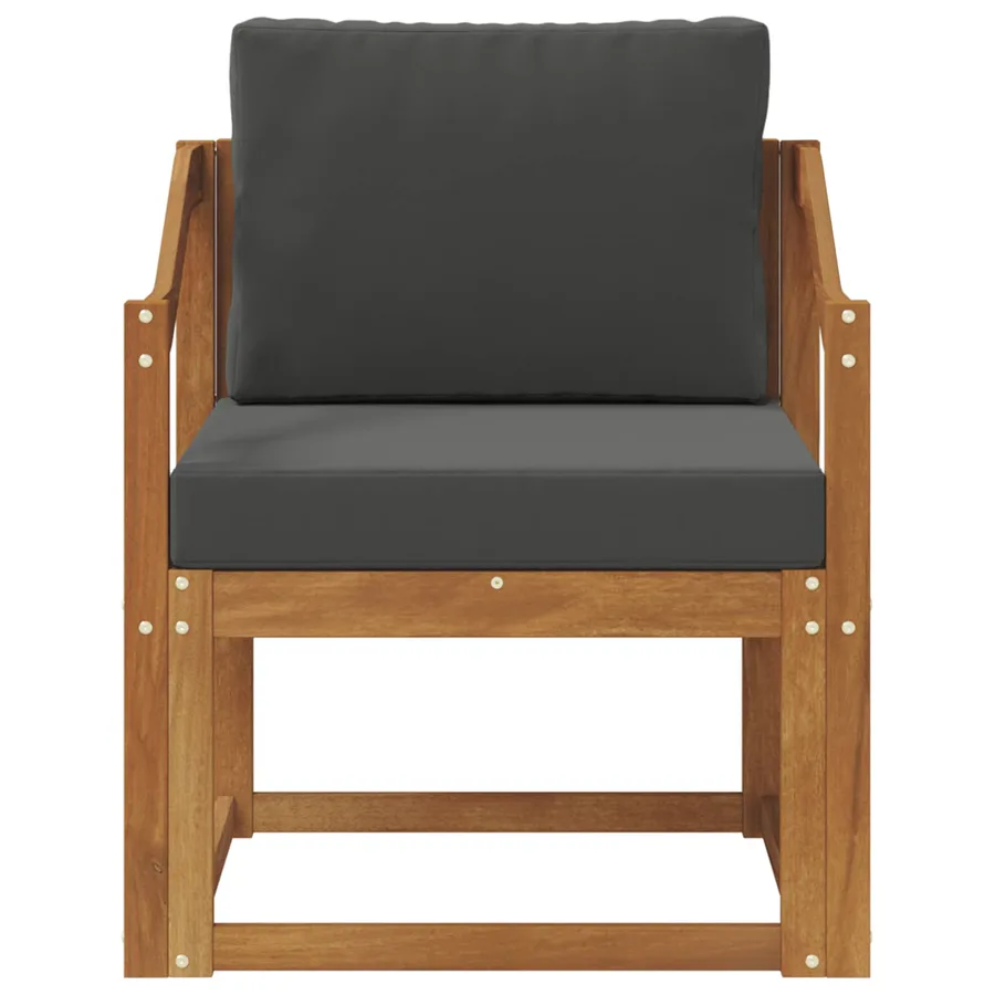 Canapé d’extérieur Bois d'acacia massif et polyester Naturel - 3