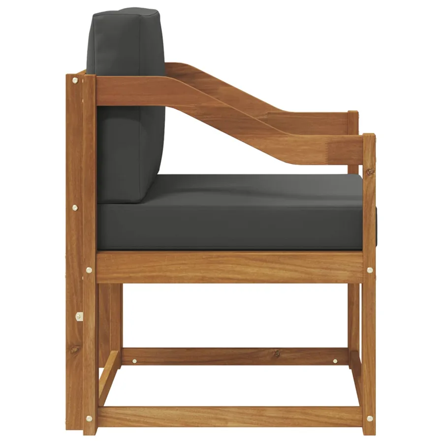 Canapé d’extérieur Bois d'acacia massif et polyester Naturel - 4