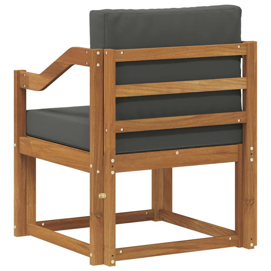 Canapé d’extérieur Bois d'acacia massif et polyester Naturel - 5