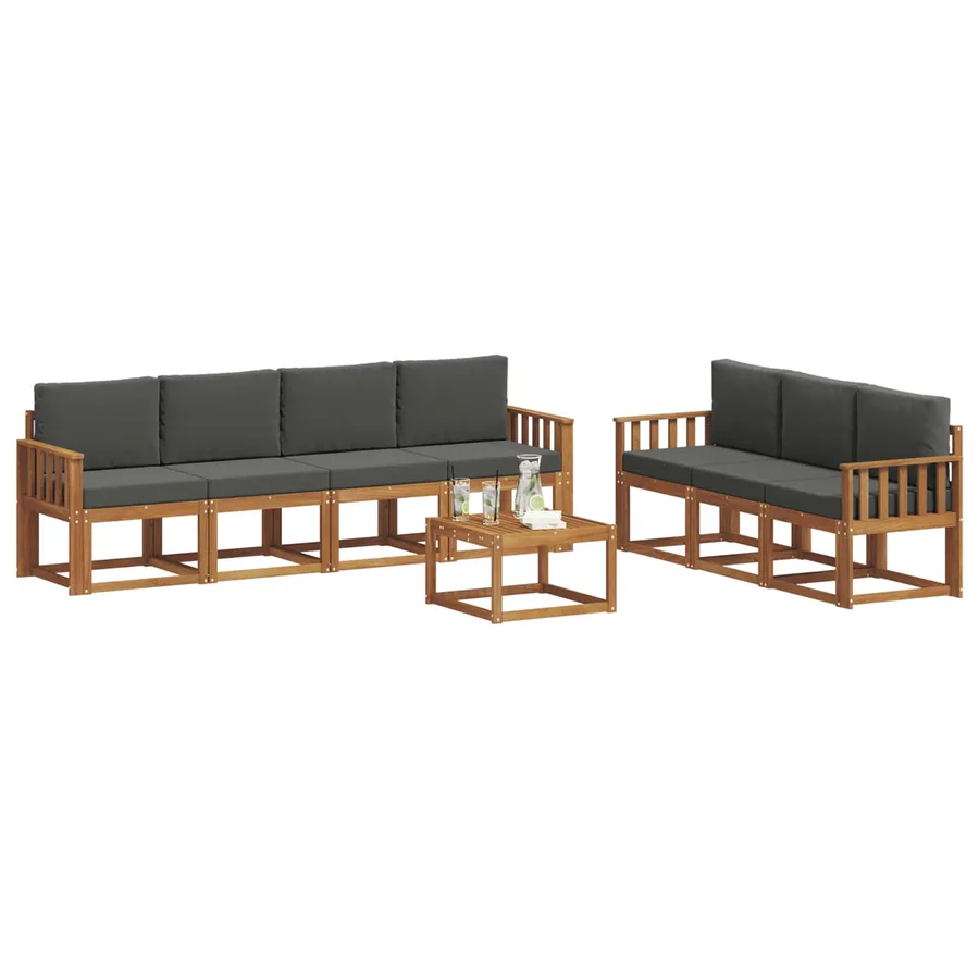 Ensemble de canapés d'extérieur 8 pcs Naturel et Anthracite - 3