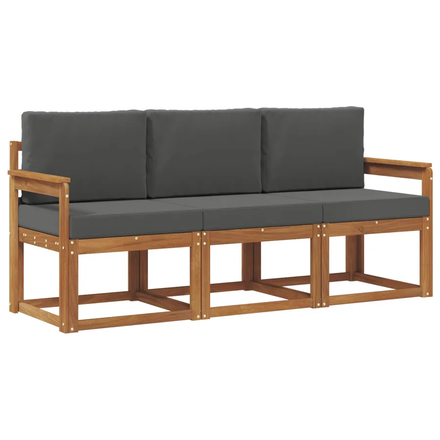 Ensemble de canapés d'extérieur 3 pcs Naturel et Anthracite - 2