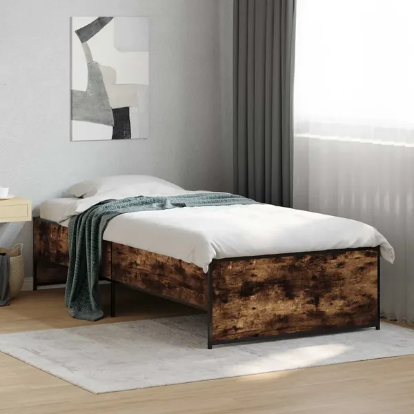 Cadre de lit Chêne fumé 80 x 200 cm Bois d'ingénierie