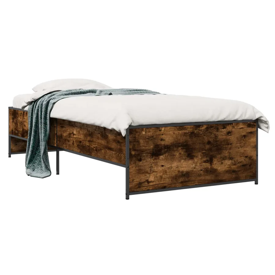 Cadre de lit Chêne fumé 80 x 200 cm Bois d'ingénierie - 2