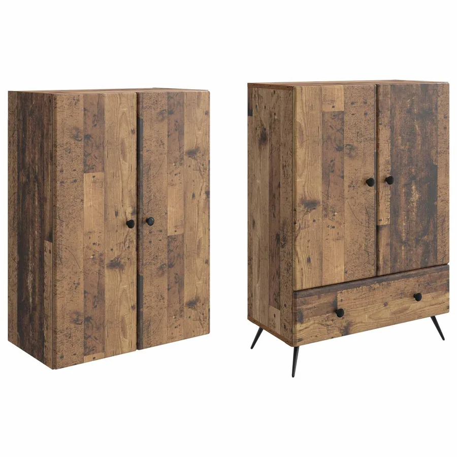 Ensemble de Meubles 2 pcs Bois ancien Bois d'ingénierie - 4