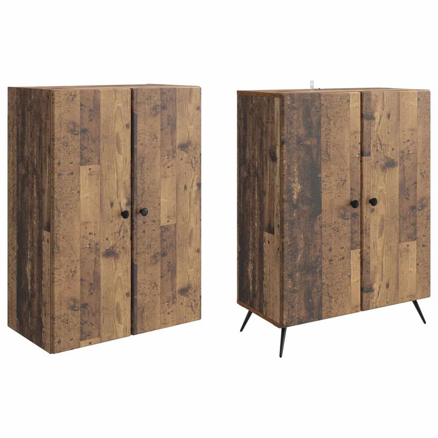 Ensemble de Meubles 2 pcs Bois ancien Bois d'ingénierie - 4