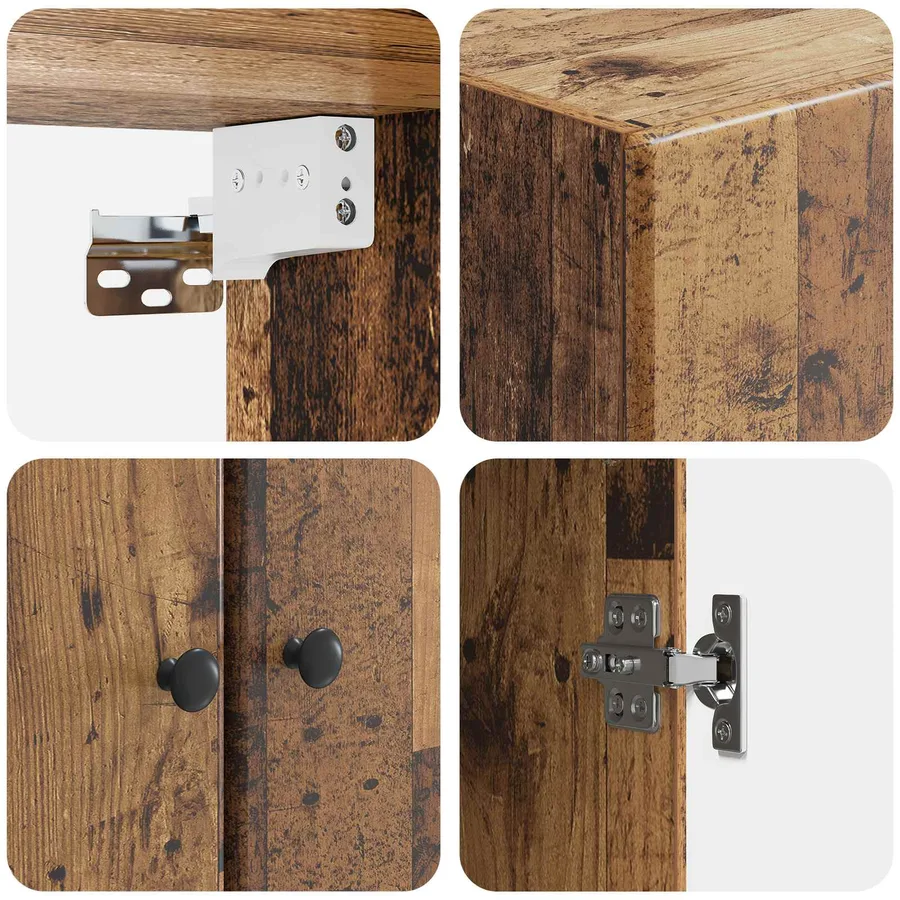 Ensemble de Meubles 2 pcs Bois ancien Bois d'ingénierie - 8