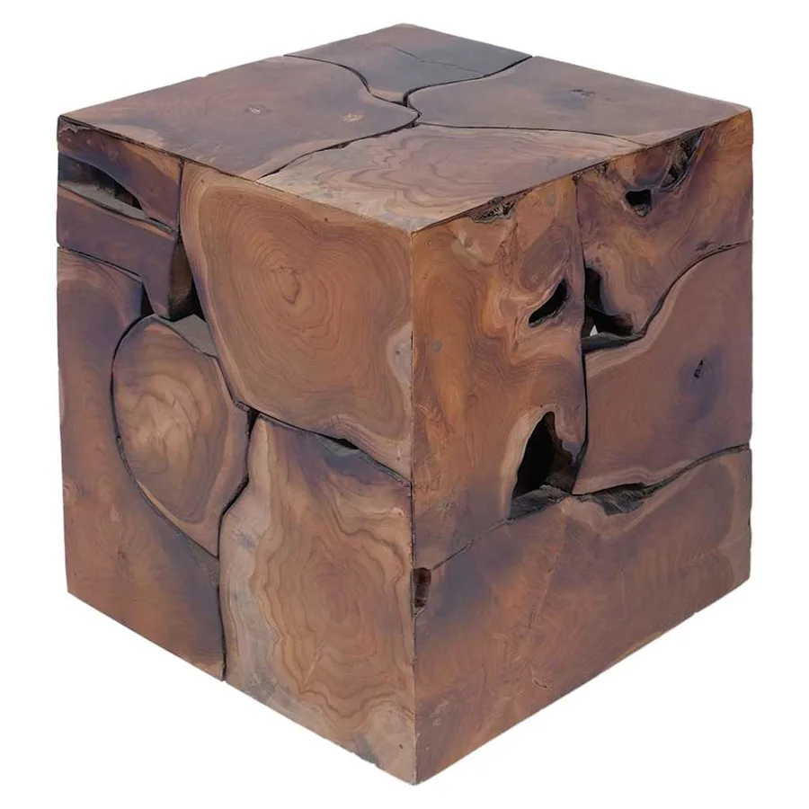 Tabourets 2 pcs marron 40x40x45 cm bois de teck massif - 2