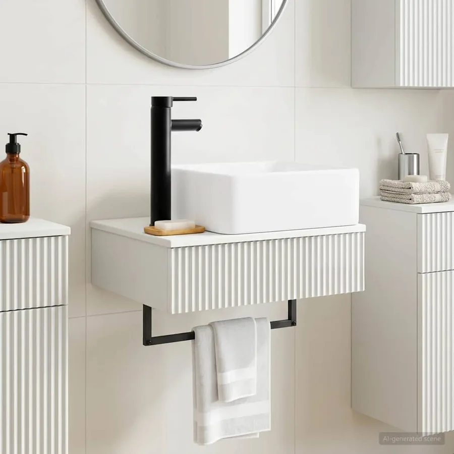 Basin de lavage mural Blanc brillant 50 x 41 x 39 cm