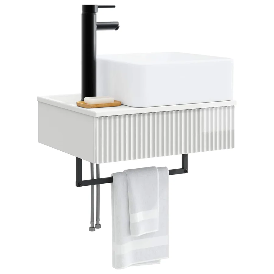 Basin de lavage mural Blanc brillant 50 x 41 x 39 cm - 3