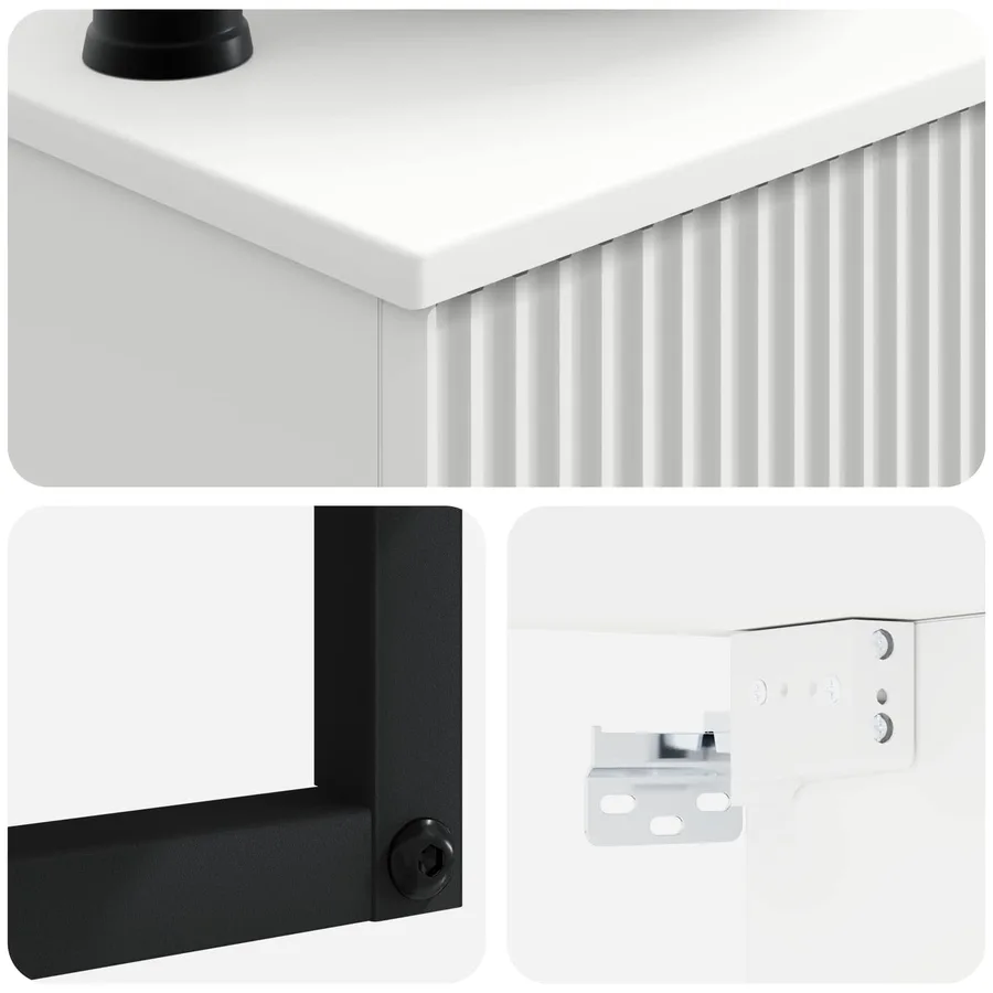 Basin de lavage mural Blanc brillant 50 x 41 x 39 cm - 6