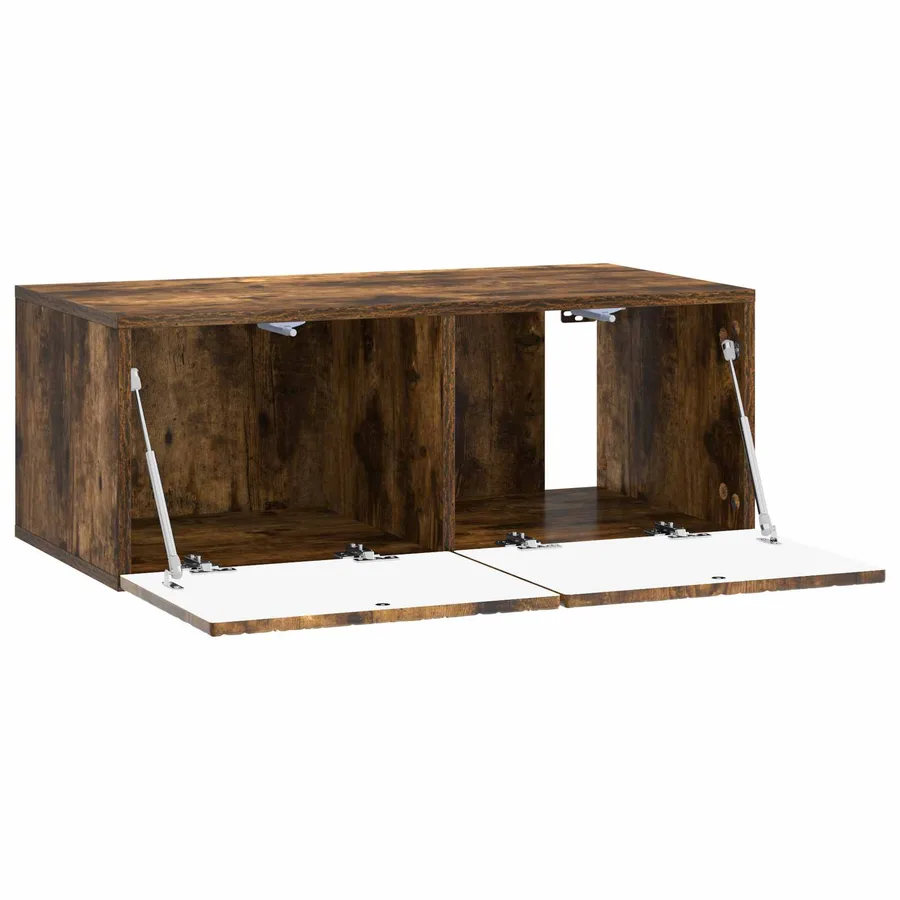 Meuble TV mural 78,5 x 31 cm Chêne fumé Bois d'ingénierie - 4