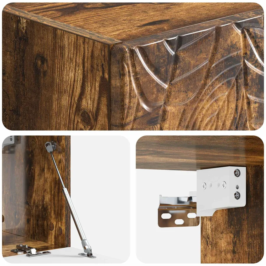 Meuble TV mural 78,5 x 31 cm Chêne fumé Bois d'ingénierie - 8