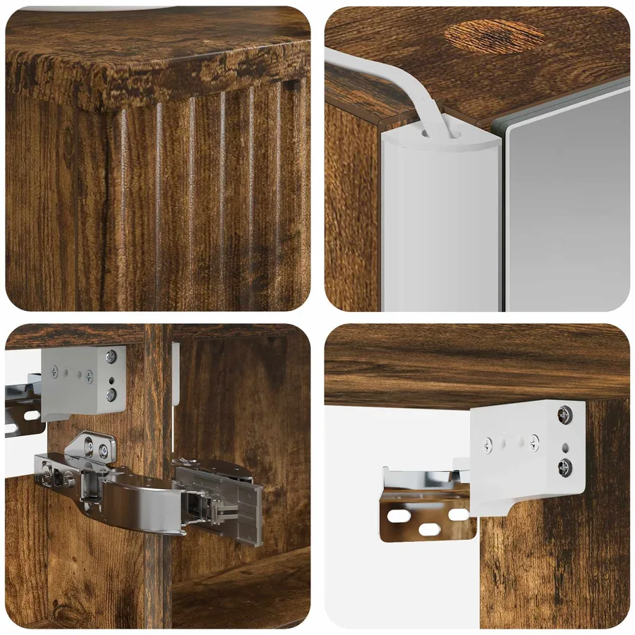 Ensemble de mobilier de salle de bain 5 pcs Chêne fumé - 8