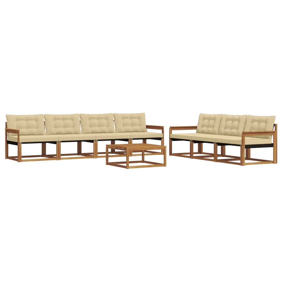 Ensemble de canapés d'extérieur 8 pcs Naturel et Beige - 2