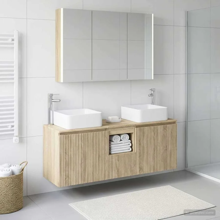 Ensemble d'armoire de salle de bain 4 pcs Chêne Sonoma