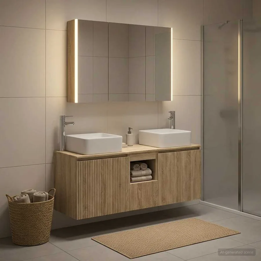 Ensemble d'armoire de salle de bain 4 pcs Chêne Sonoma - 4