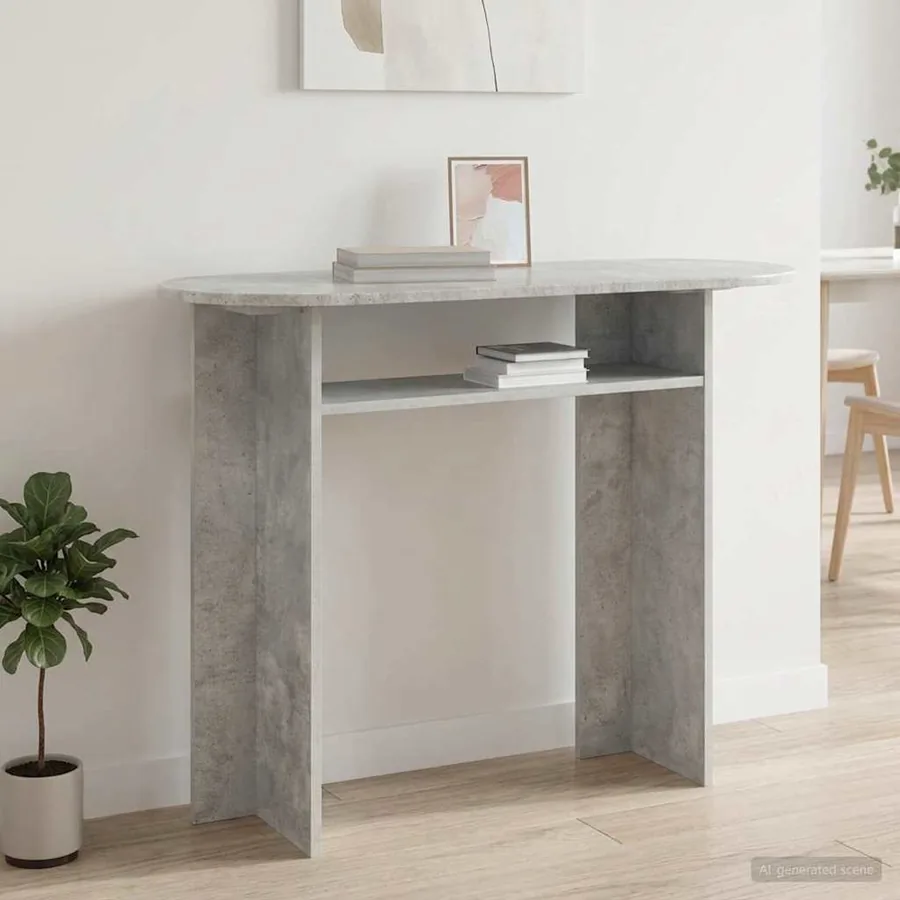 Table console Gris béton 100 x 39,5 x 75 cm Bois d'ingénierie