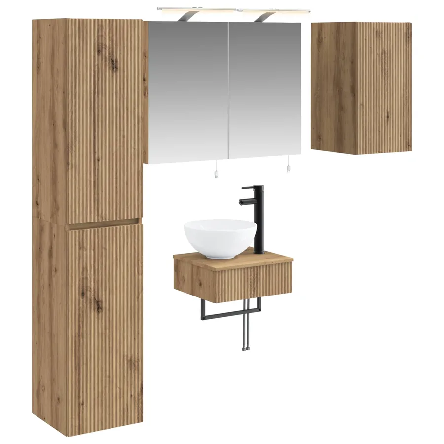 Ensemble de mobilier de salle de bain 5 pc Chêne artisanal - 2