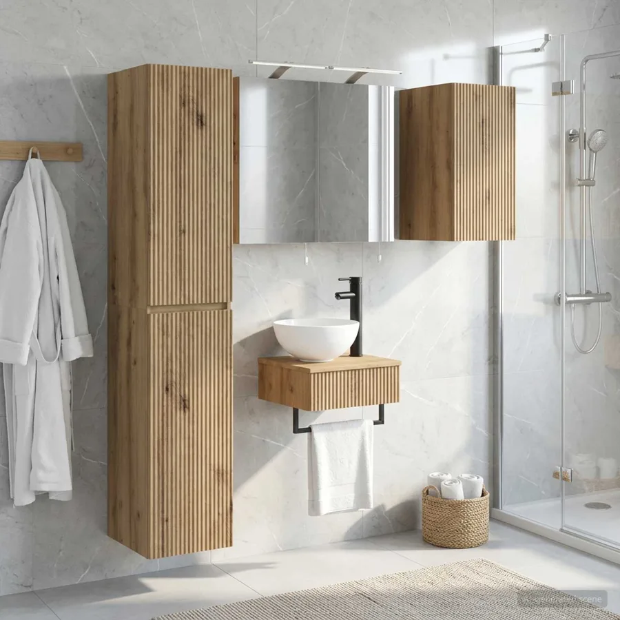 Ensemble de mobilier de salle de bain 5 pc Chêne artisanal - 4