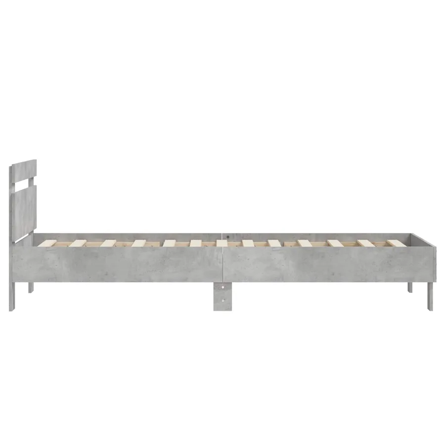 Cadre de lit avec tête de lit Gris béton 80 x 200 cm - 5