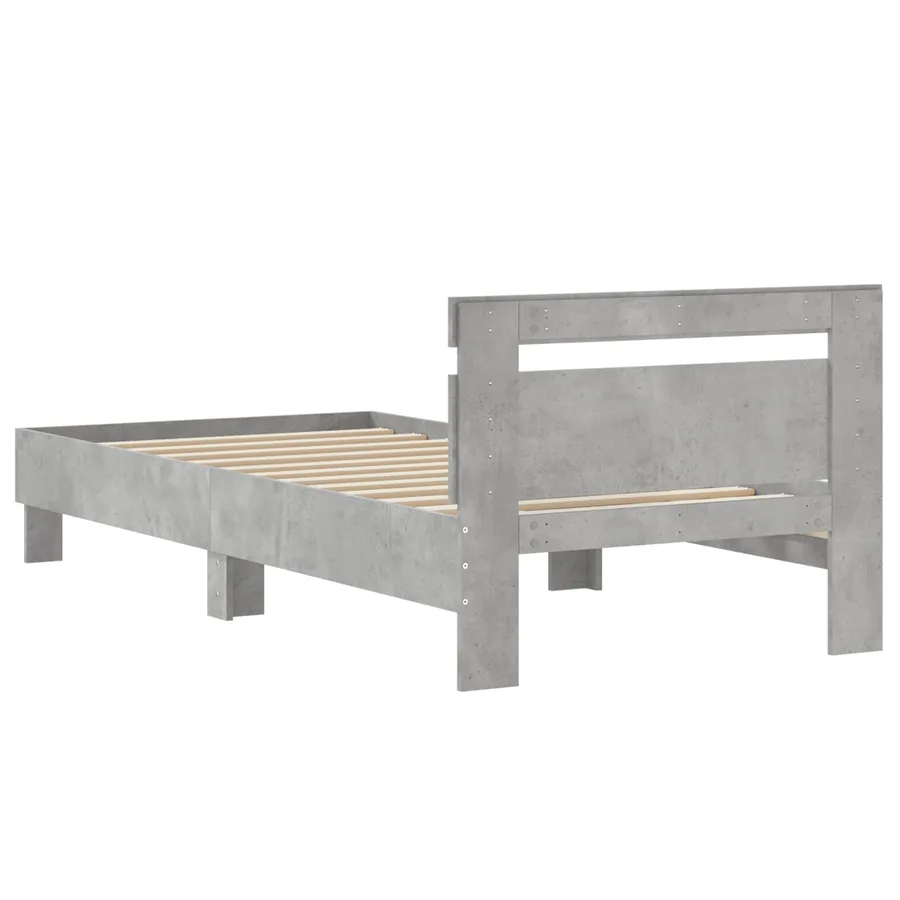 Cadre de lit avec tête de lit Gris béton 80 x 200 cm - 6