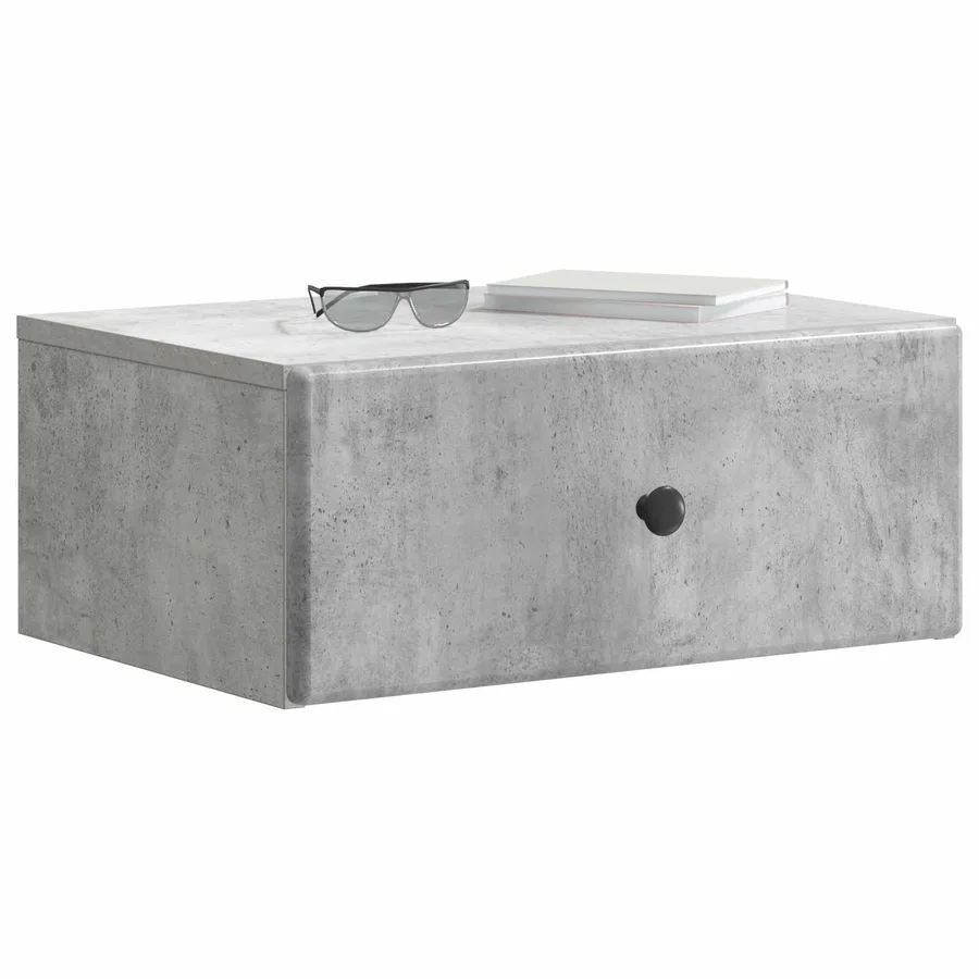 Cabinet de chevet mural 2 pcs Gris béton 49 x 34,5 x 20 cm - 3