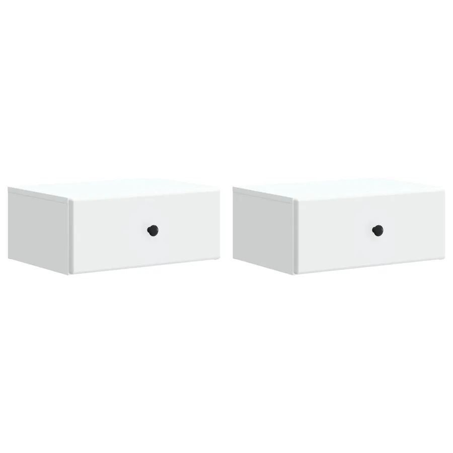 Cabinet de chevet mural 2 pcs Blanc 49 x 34,5 x 20 cm - 2