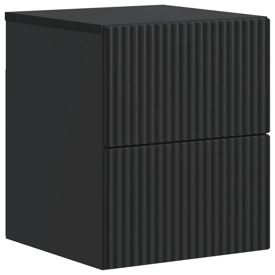 Cabinet de chevet mural avec tiroir Noir 33 x 34,5 x 40 cm - 2