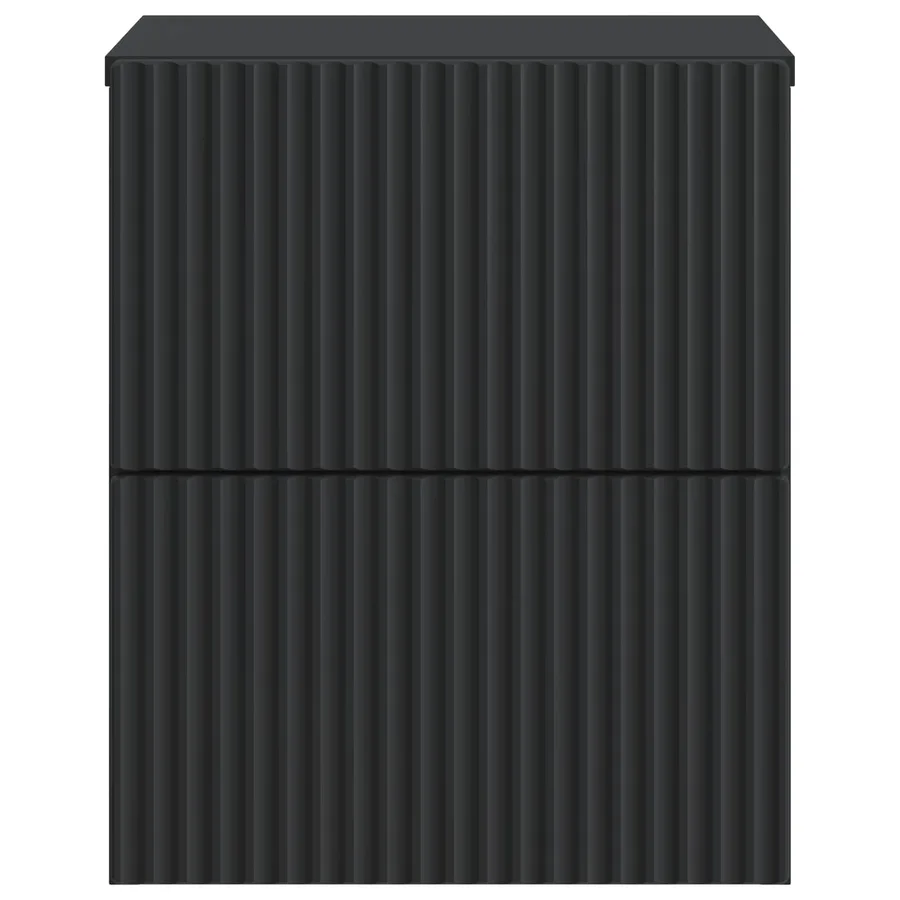 Cabinet de chevet mural avec tiroir Noir 33 x 34,5 x 40 cm - 5