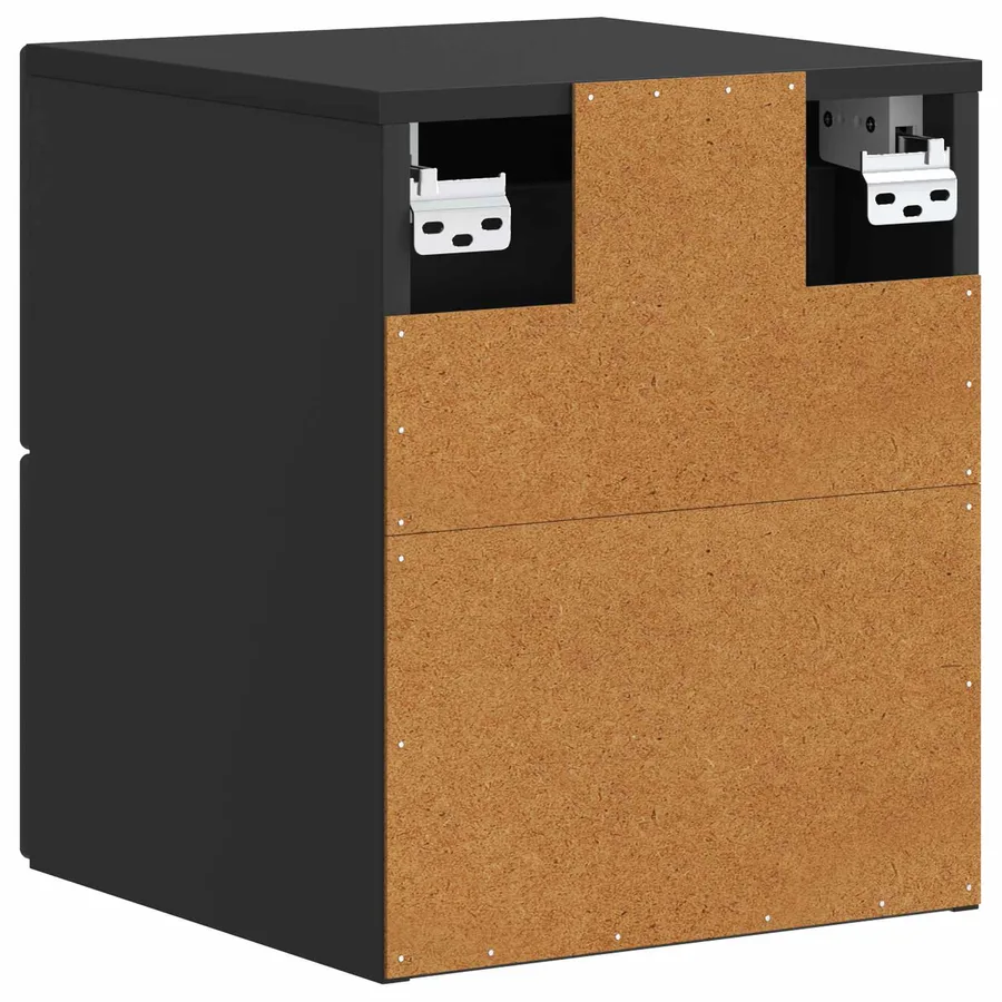 Cabinet de chevet mural avec tiroir Noir 33 x 34,5 x 40 cm - 7