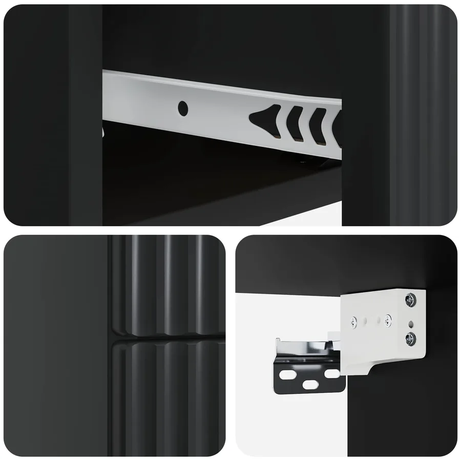 Cabinet de chevet mural avec tiroir Noir 33 x 34,5 x 40 cm - 8